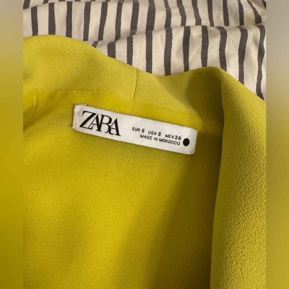 Zara Vibrant Yellow Wrap Blazer Dress - Picture 5 of 6